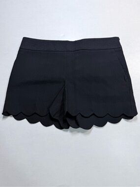 LOFT "The Riviera Short" Black Scalloped Hem Jacquard Shorts - Women's Size 10